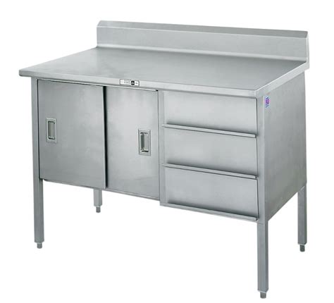 stainless steel work table with cabinets restaurant|25x40 stainless steel table.